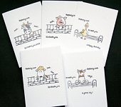 Peeking Over- set of 5 cards - dr16-0070